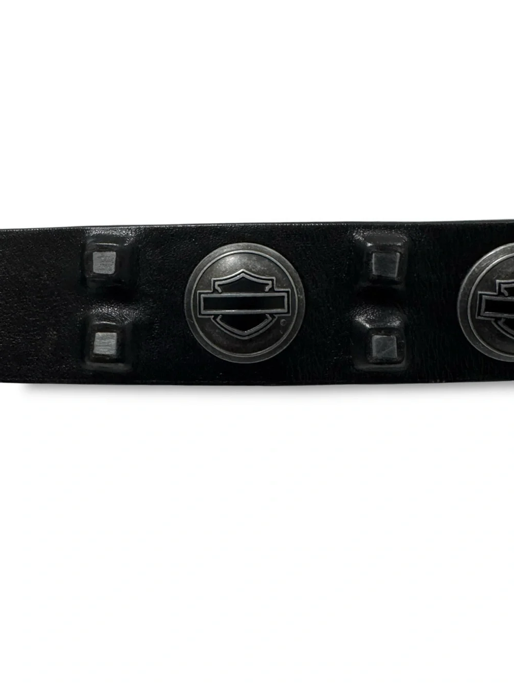 Harley Davidson Men’s Midnight Belt Size 36 Black Leather Studded Logo Biker